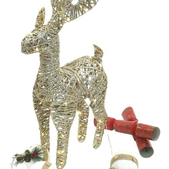 Christmas Table Decorations Centrepiece LED Fairy Lights Reindeer Ornament - Picture 4 of 8